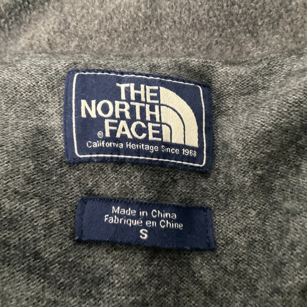 The North Face Mens Sz S Gray Wool Blend 1/4 Zip Mock Neck Sweater Preppy - Picture 3 of 11